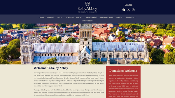 Screenshot of the Selby Abbey Trust website