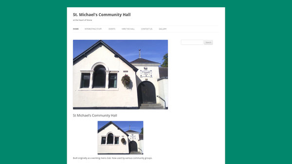 Screenshot of the Saint Michaels Community Hall website
