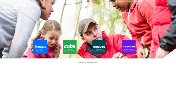 Screenshot of the 39th South West Cheshire Scout Group website