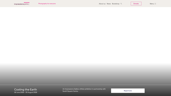 Screenshot of the Impressions Gallery Of Photography Limited website