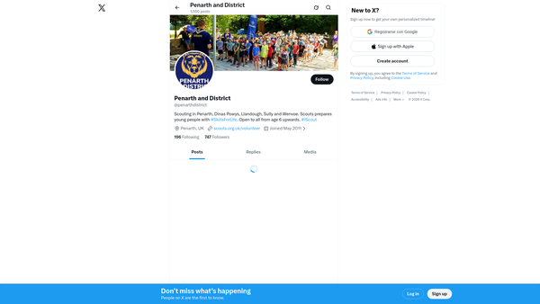 Screenshot of the Penarth District Scout Council website