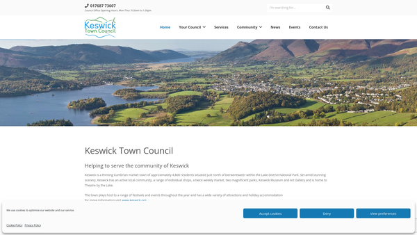 Screenshot of the Hope Park website