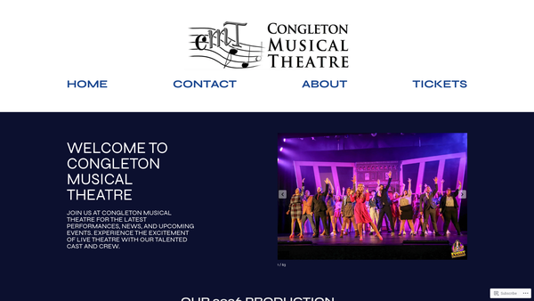 Screenshot of the Congleton Musical Theatre website