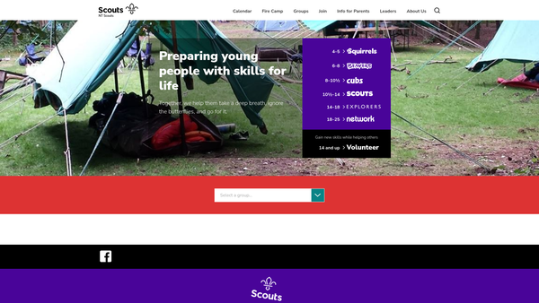 Screenshot of the North Tameside District Scout Council website