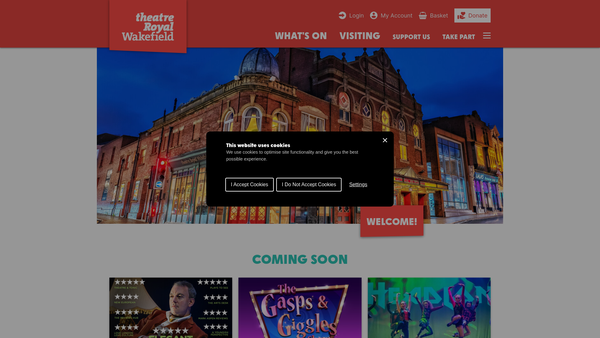 Screenshot of the Wakefield Theatre Trust website