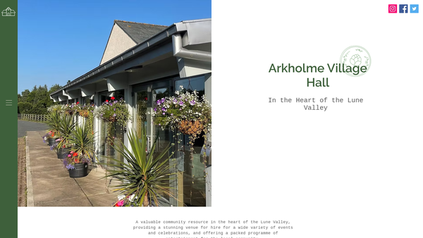 Screenshot of the Arkholme Village Hall website