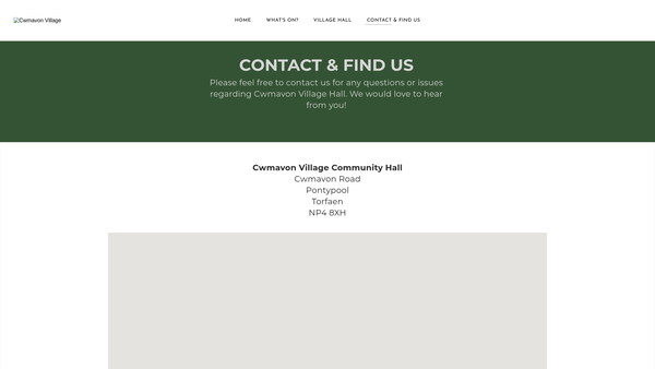 Screenshot of the Cwmavon Community Association website