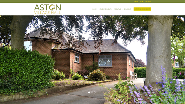 Screenshot of the Aston And Weymouth Village Hall website