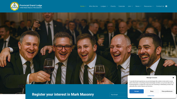 Screenshot of the Province Of Worcestershire Mark Benevolent Fund website