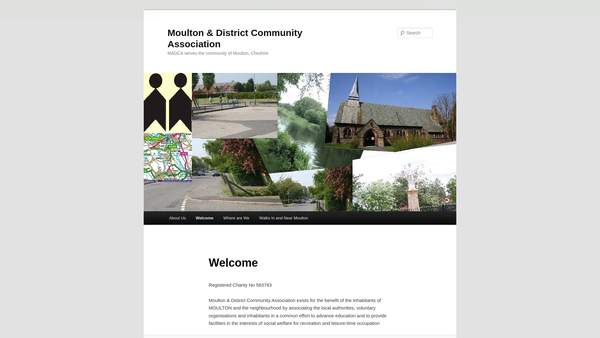 Screenshot of the Moulton And District Community Association website