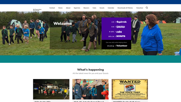 Screenshot of the 5th Penwortham Scout Group (United Reformed Church) website