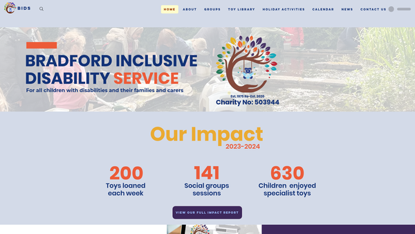 Screenshot of the Bradford Inclusive Disability Service website