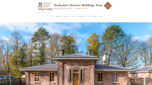 Screenshot of the Derbyshire Historic Buildings Trust website