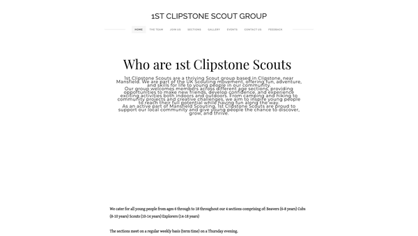 Screenshot of the 1st Clipstone Scout Group website