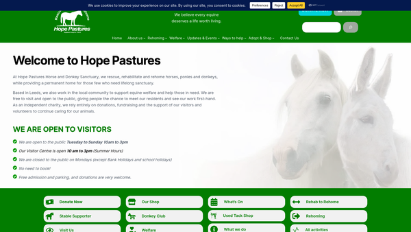 Screenshot of the The Phyllis Harvey Horse And Donkey Trust website