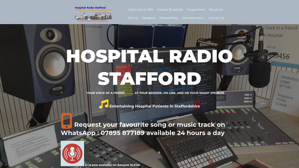 Screenshot of the Hospital Radio Stafford website