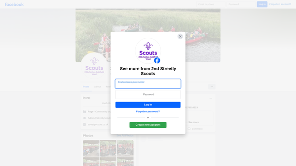 Screenshot of the 2nd Streetly (20Th Sutton Coldfield, 242nd Birmingham) Scout Group website
