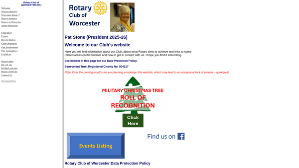 Screenshot of the The Rotary Club Of Worcester Benevolent Trust Fund website