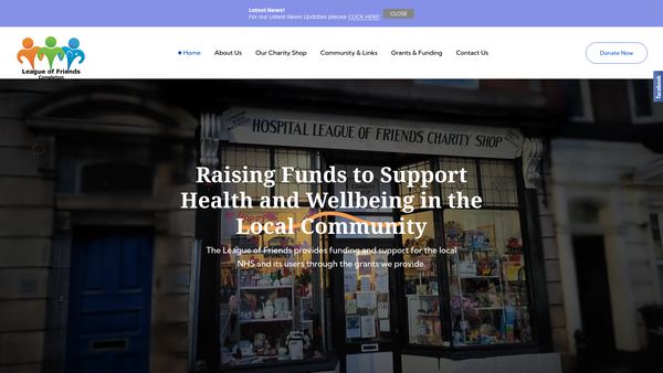 Screenshot of the League Of Friends Of The Macclesfield And Congleton Hospitals website