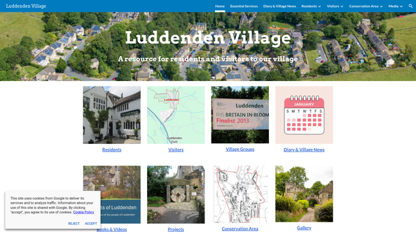 Screenshot of the Luddenden Conservation Society website