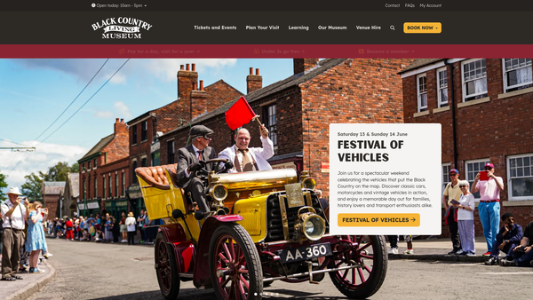 Screenshot of the The Black Country Living Museum Trust website