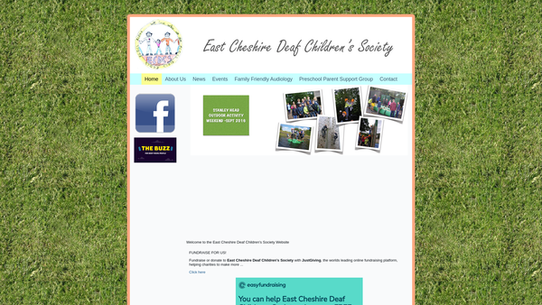 Screenshot of the East Cheshire Deaf Children's Society website