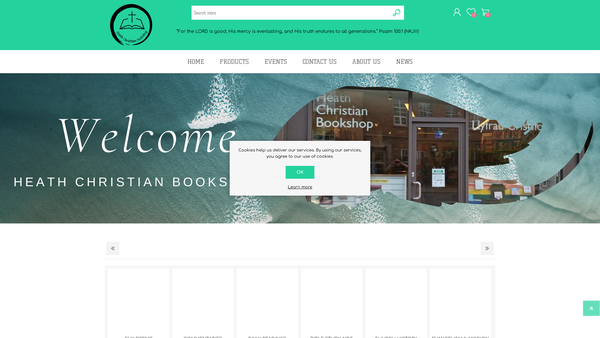 Screenshot of the Heath Christian Bookshop Trust website