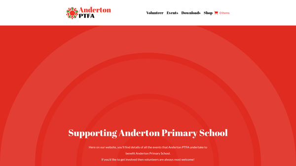 Screenshot of the Anderton County Primary School Parents Teachers And Friends Association website