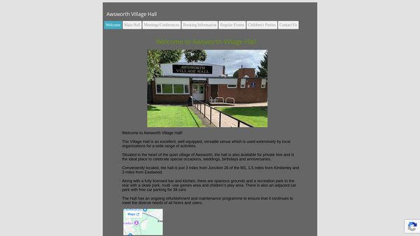 Screenshot of the Awsworth Recreation Ground And Village Hall website