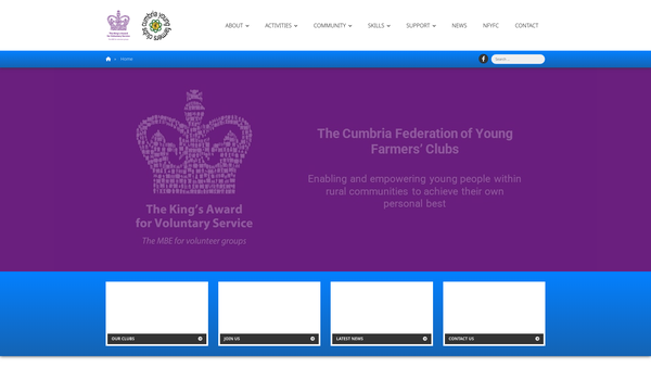 Screenshot of the Cumbria Federation Of Young Farmers' Clubs - Northern District website