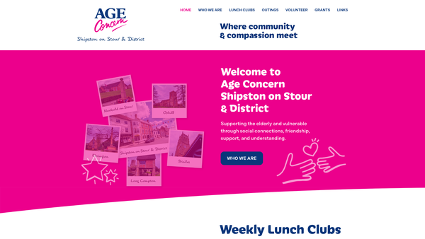 Screenshot of the Age Concern Shipston-On-Stour And District website