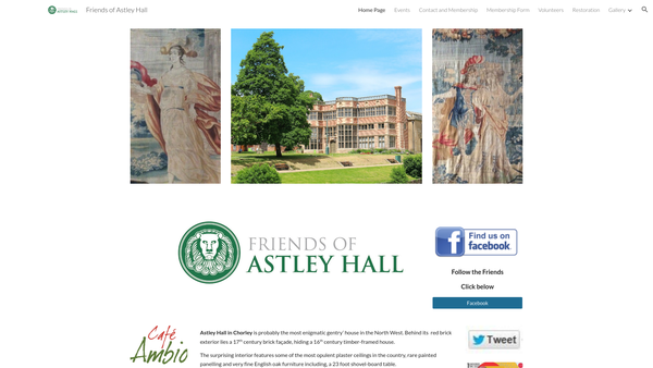 Screenshot of the The Friends Of Astley Hall Museum And Art Gallery website