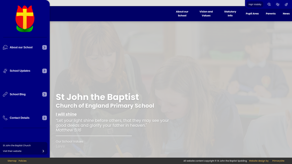Screenshot of the The Saint Johns School Parent Teacher Association website