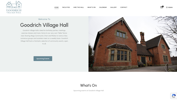 Screenshot of the Goodrich Village Hall Trust website