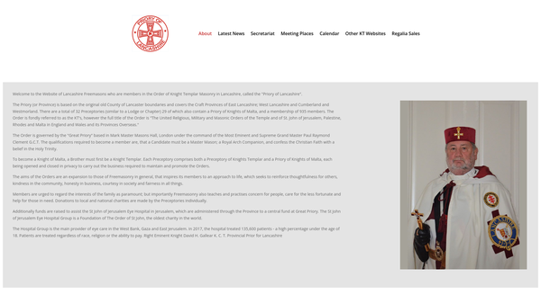 Screenshot of the The Provincial Priory Of Lancashire Benevolent Fund website