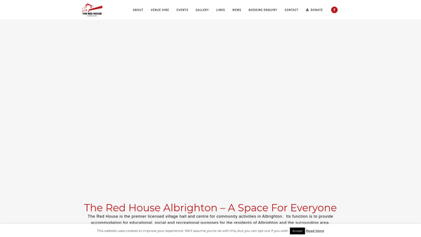 Screenshot of the Albrighton Village Hall website
