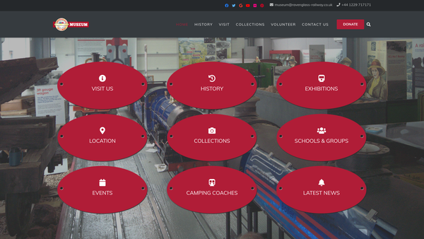 Screenshot of the Ravenglass Railway Museum Trust website