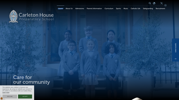 Screenshot of the Carleton House Preparatory School Limited website