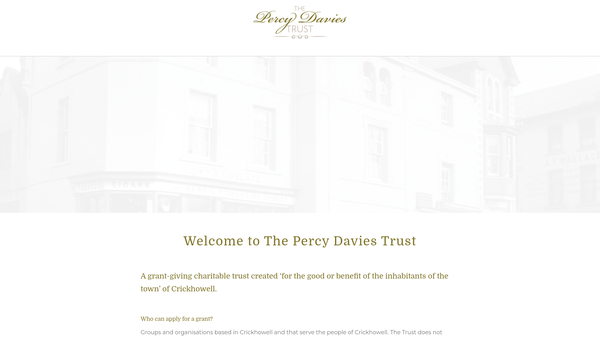 Screenshot of the The Percy Davies Institution website