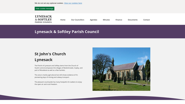 Screenshot of the Copley Recreation Ground website