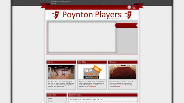 Screenshot of the The Poynton Players website