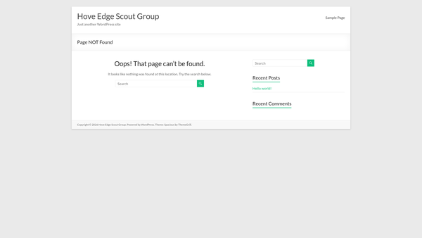 Screenshot of the Hove Edge Scout Group website