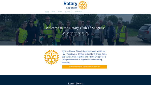 Screenshot of the The Rotary Club Of Skegness Trust Fund website