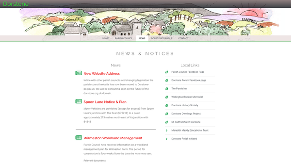 Screenshot of the Dorstone Relief In Need Charity website