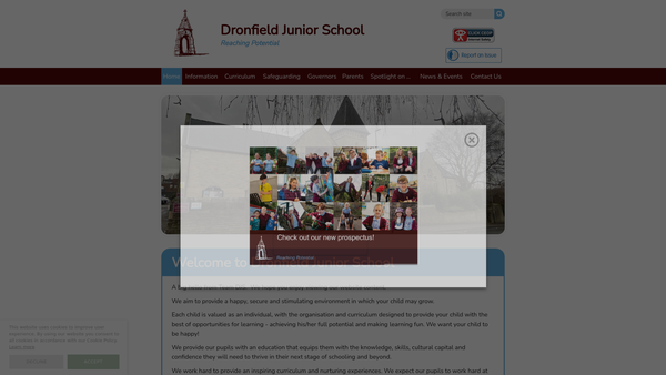 Screenshot of the Dronfield County Junior School Fund website