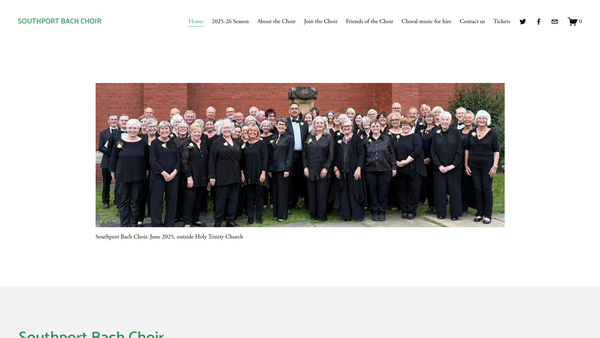 Screenshot of the Southport Bach Choir website