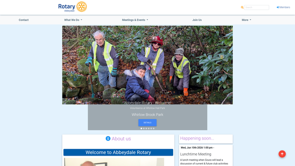 Screenshot of the Rotary Club Of Abbeydale Trust Fund website