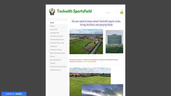 Screenshot of the Tockwith And Wilstrop Recreation Ground website