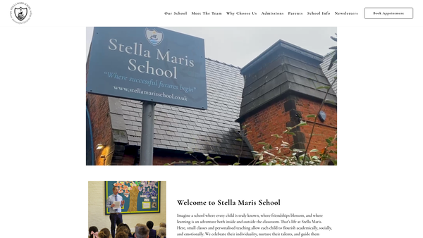 Screenshot of the The Stella Maris School website