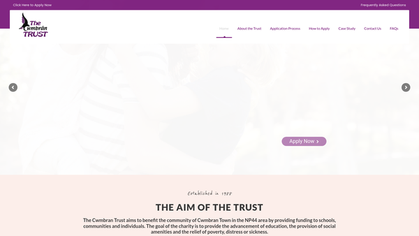 Screenshot of the The Cwmbran Trust website